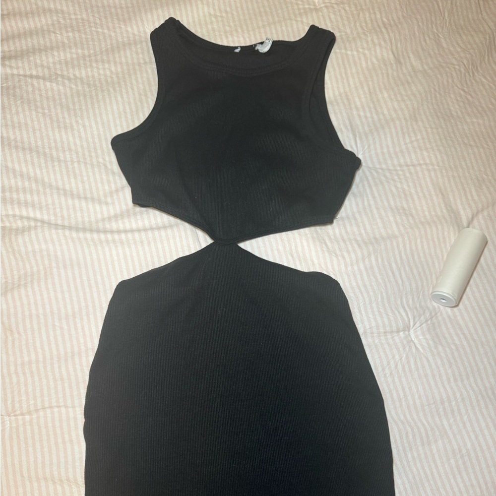 Princess Polly Black Sleeveless Dress with cutouts